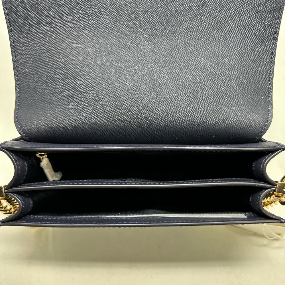 Tory Burch Leather Emerson Shoulder Bag, OS - Navy - Picture 9 of 13